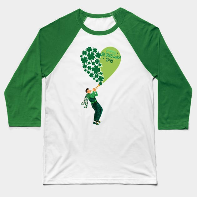 St Patrick heart music Baseball T-Shirt by Beyond TShirt